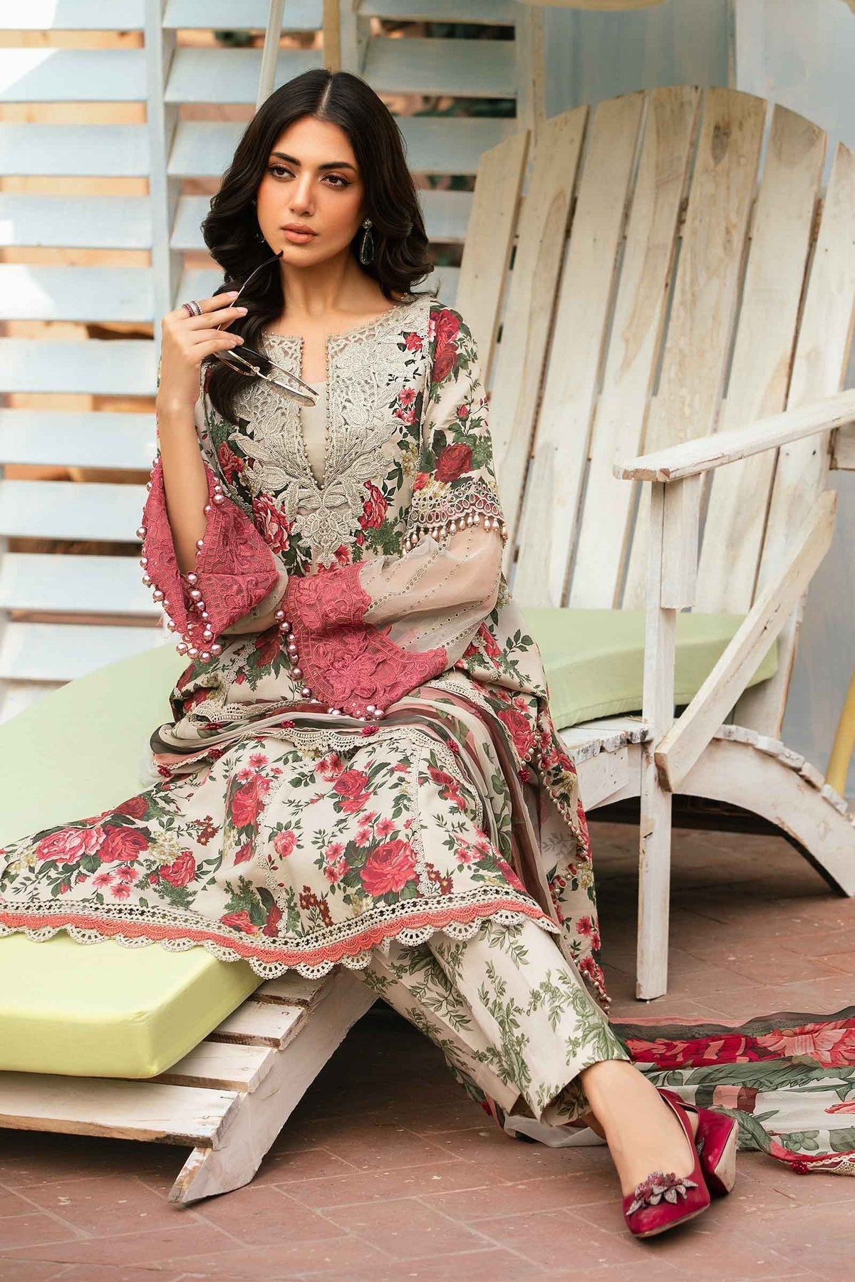 Maria.B | M Print Eid Edit | MPT-2204-B - Pakistani Designer Dress - by Maria B | Type: Luxury - 100% Original at Saira Sultan