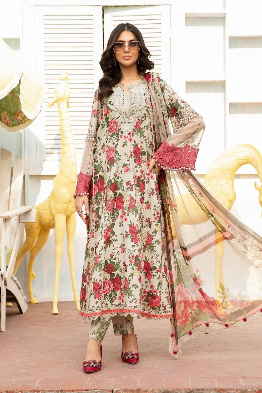 Maria.B | M Print Eid Edit | MPT-2204-B - Pakistani Designer Dress - by Maria B | Type: Luxury - 100% Original at Saira Sultan