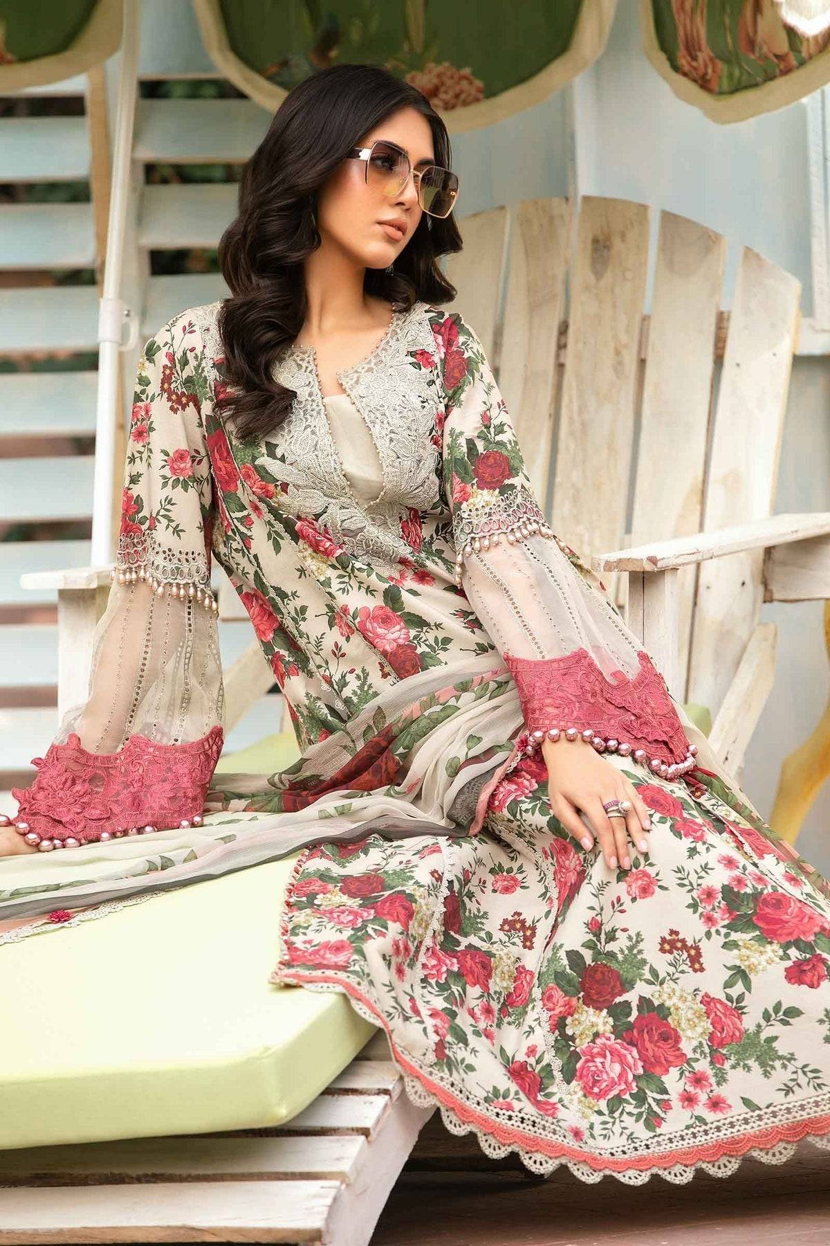 Maria.B | M Print Eid Edit | MPT-2204-B - Pakistani Designer Dress - by Maria B | Type: Luxury - 100% Original at Saira Sultan