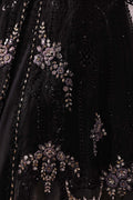 Maria B | Mbroidered 2025 | BD-3004 Custom Size Black Long Open Gown with Lehnga