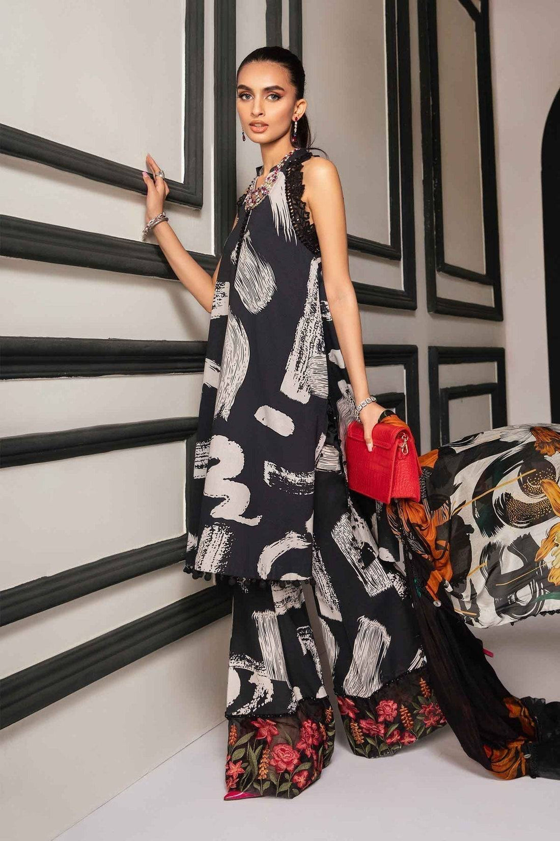 Maria.B | M Print Eid Edit | MPT-2205-A - Pakistani Designer Dress - by Maria B | Type: Luxury - 100% Original at Saira Sultan