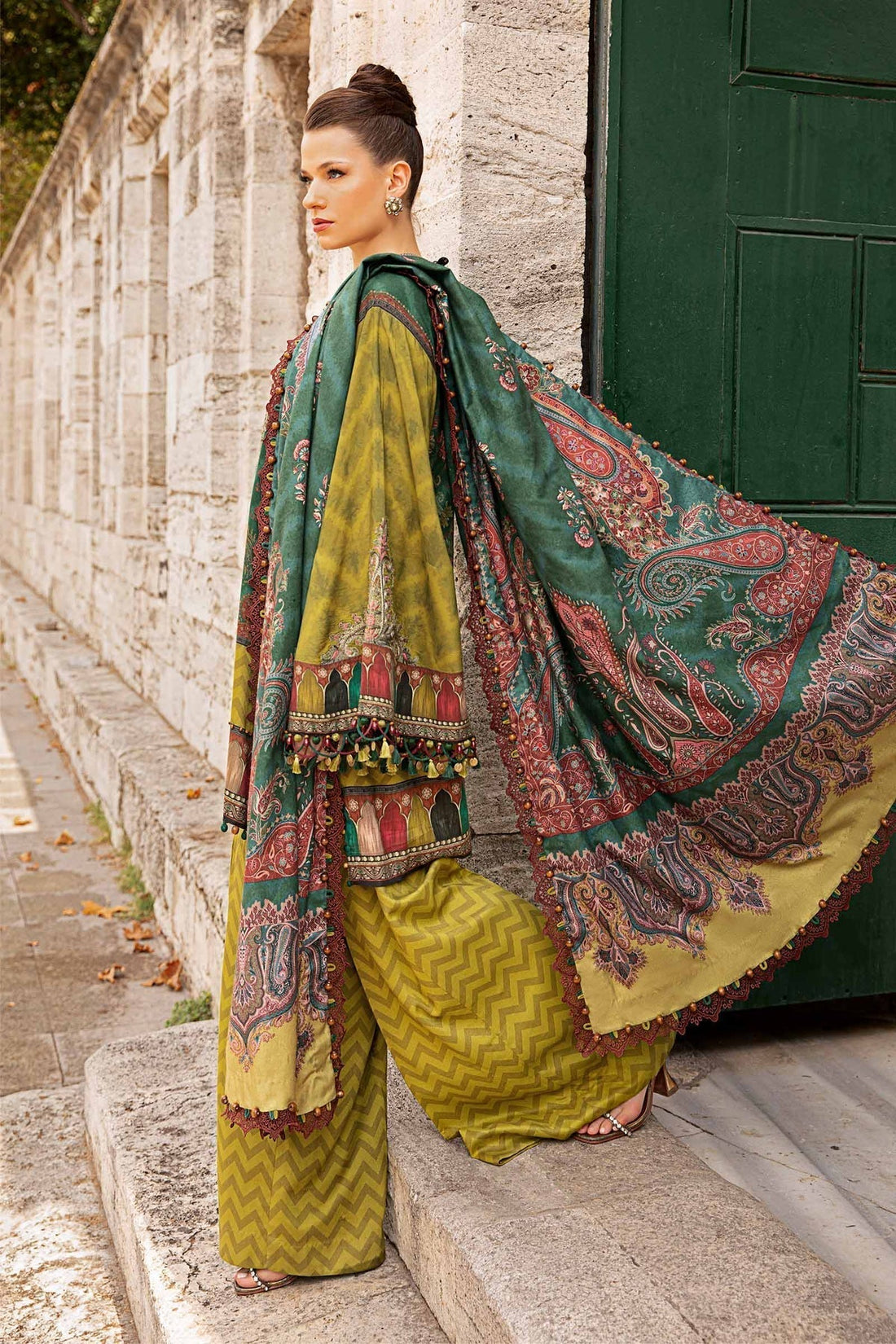 Maria B | M Prints Fall Edit 24 | MPT-2305-A - Pakistani Designer Dress - by Maria B | Type: Luxury - 100% Original at Saira Sultan