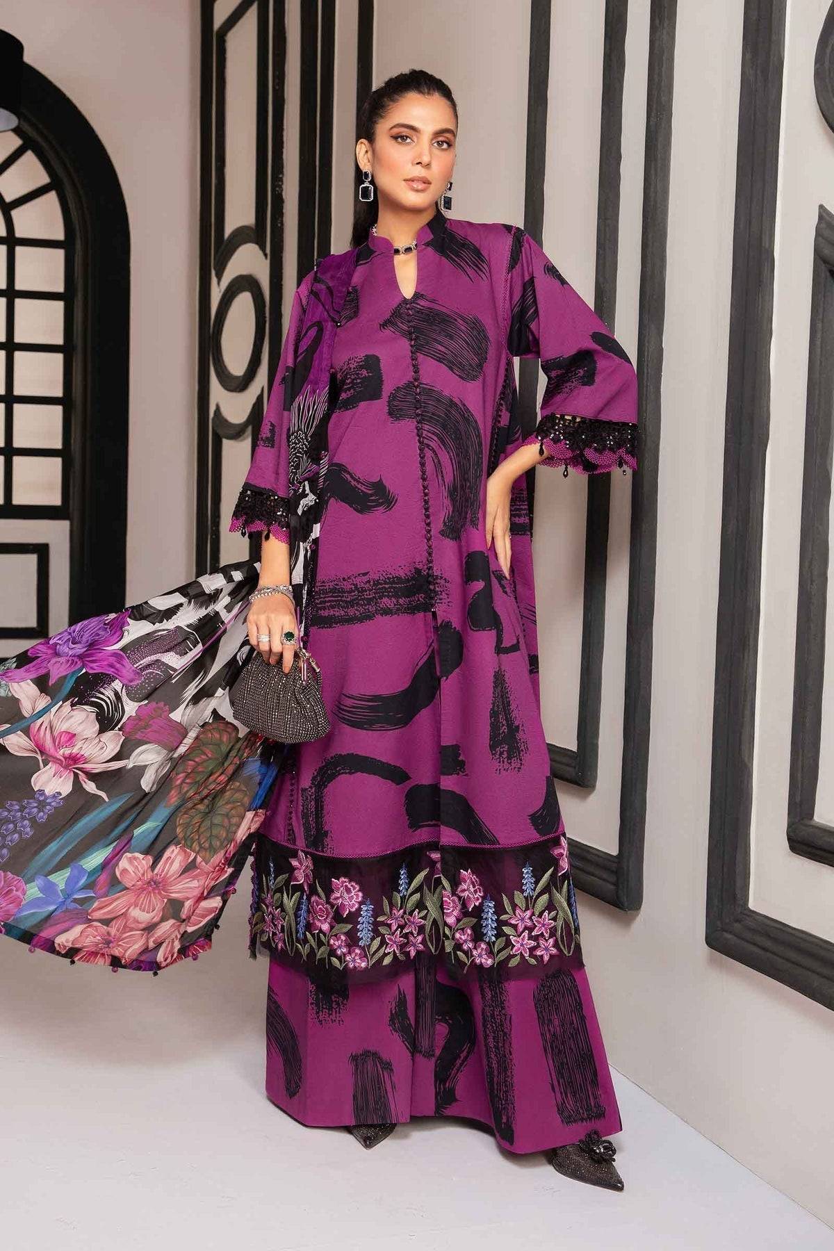 Maria.B | M Print Eid Edit | MPT-2205-B - Pakistani Designer Dress - by Maria B | Type: Luxury - 100% Original at Saira Sultan