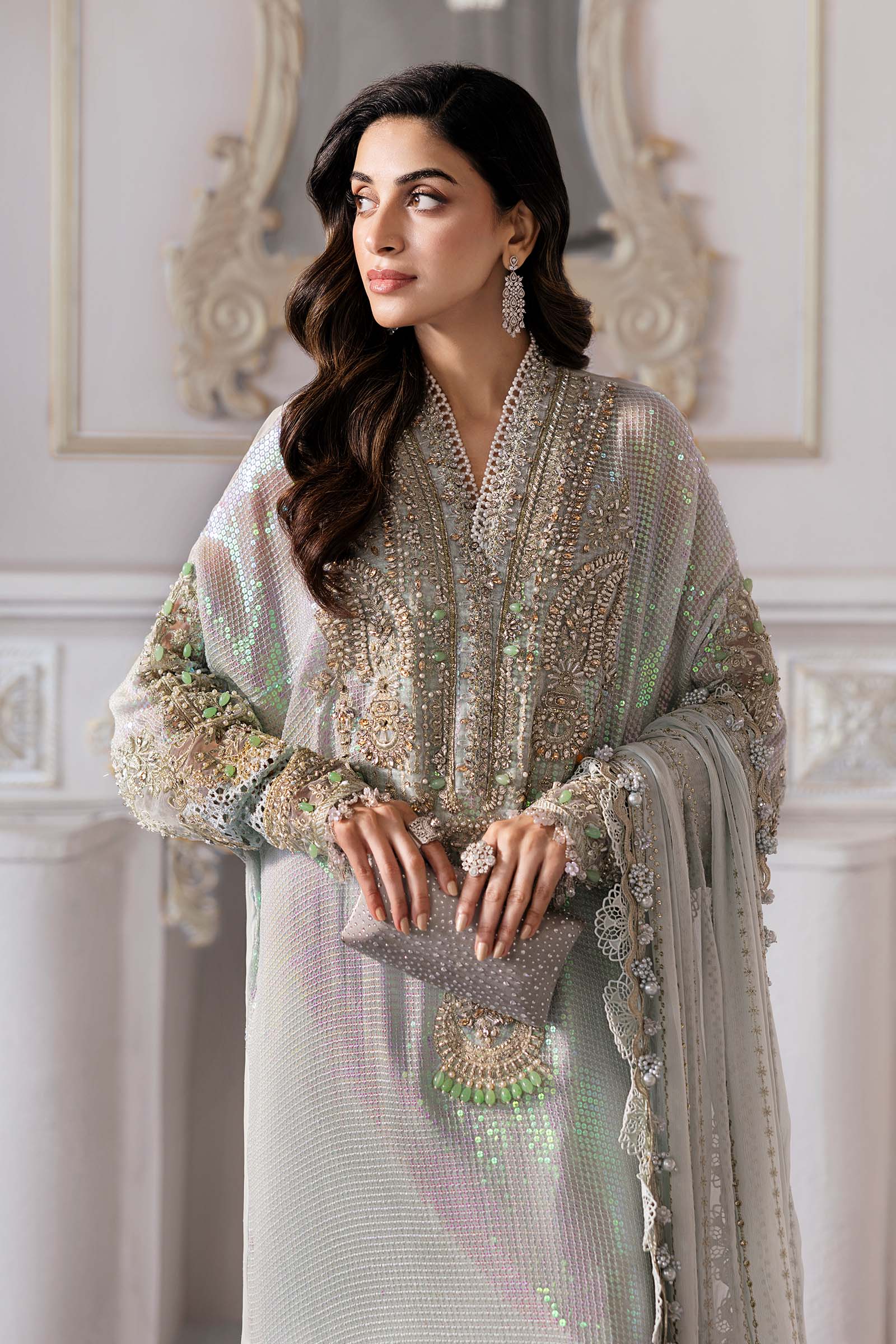 Maria B | Mbroidered 2025 | BD-3005 M Ice Blue Kaftan