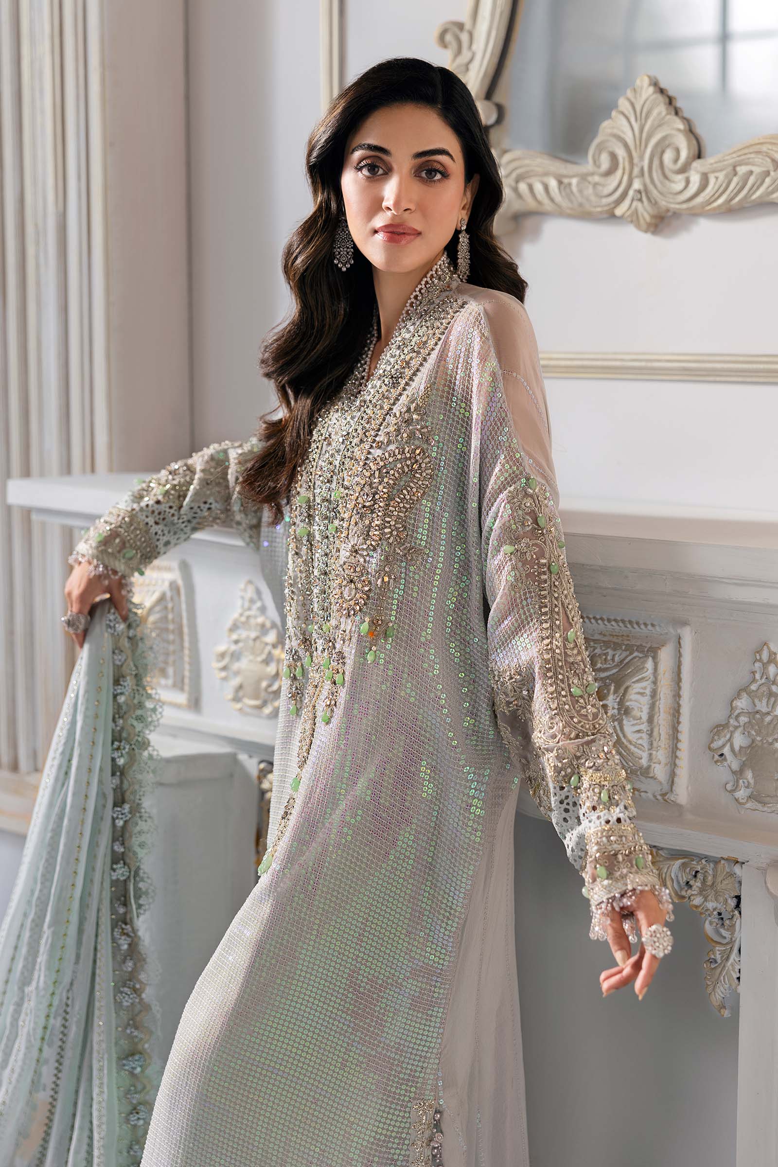 Maria B | Mbroidered 2025 | BD-3005 L Ice Blue Kaftan