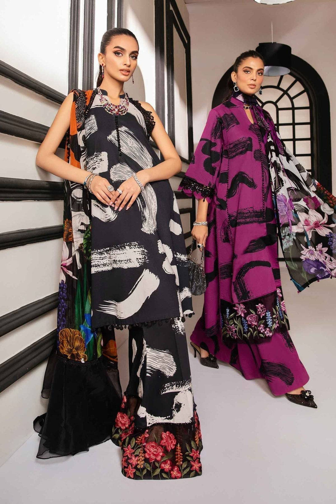 Maria.B | M Print Eid Edit | MPT-2205-B - Pakistani Designer Dress - by Maria B | Type: Luxury - 100% Original at Saira Sultan