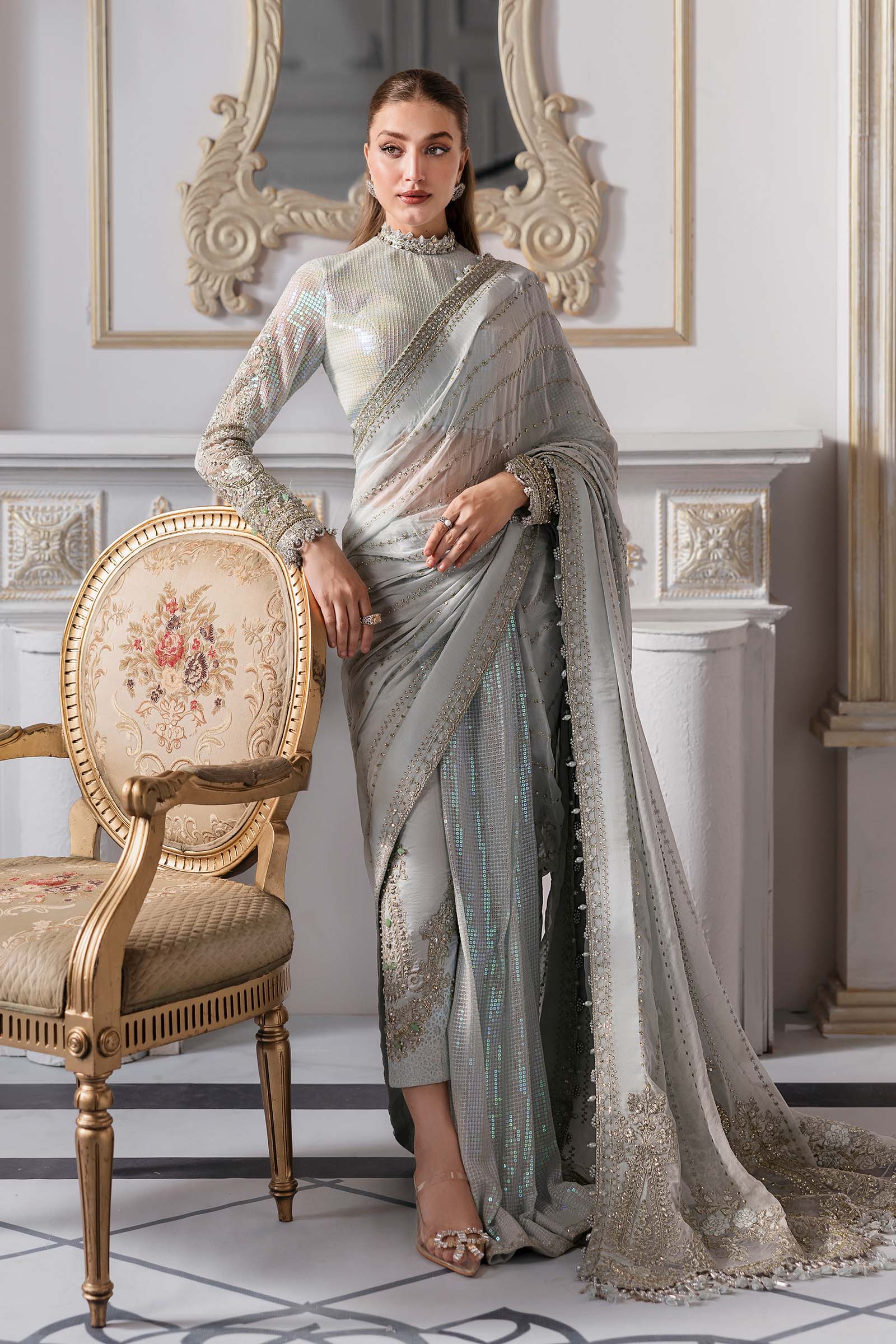 Maria B | Mbroidered 2025 | BD-3005 S Ice Blue Kaftan