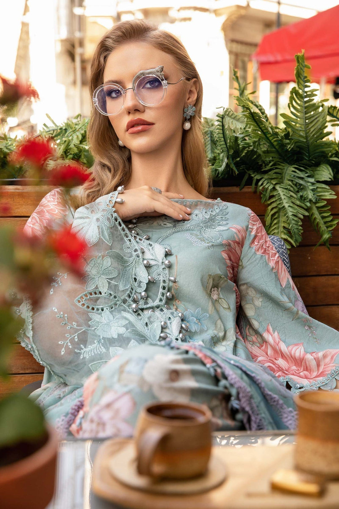 Maria B | M Prints Fall Edit 24 |  MPT-2306-A - Pakistani Designer Dress - by Maria B | Type: Luxury - 100% Original at Saira Sultan