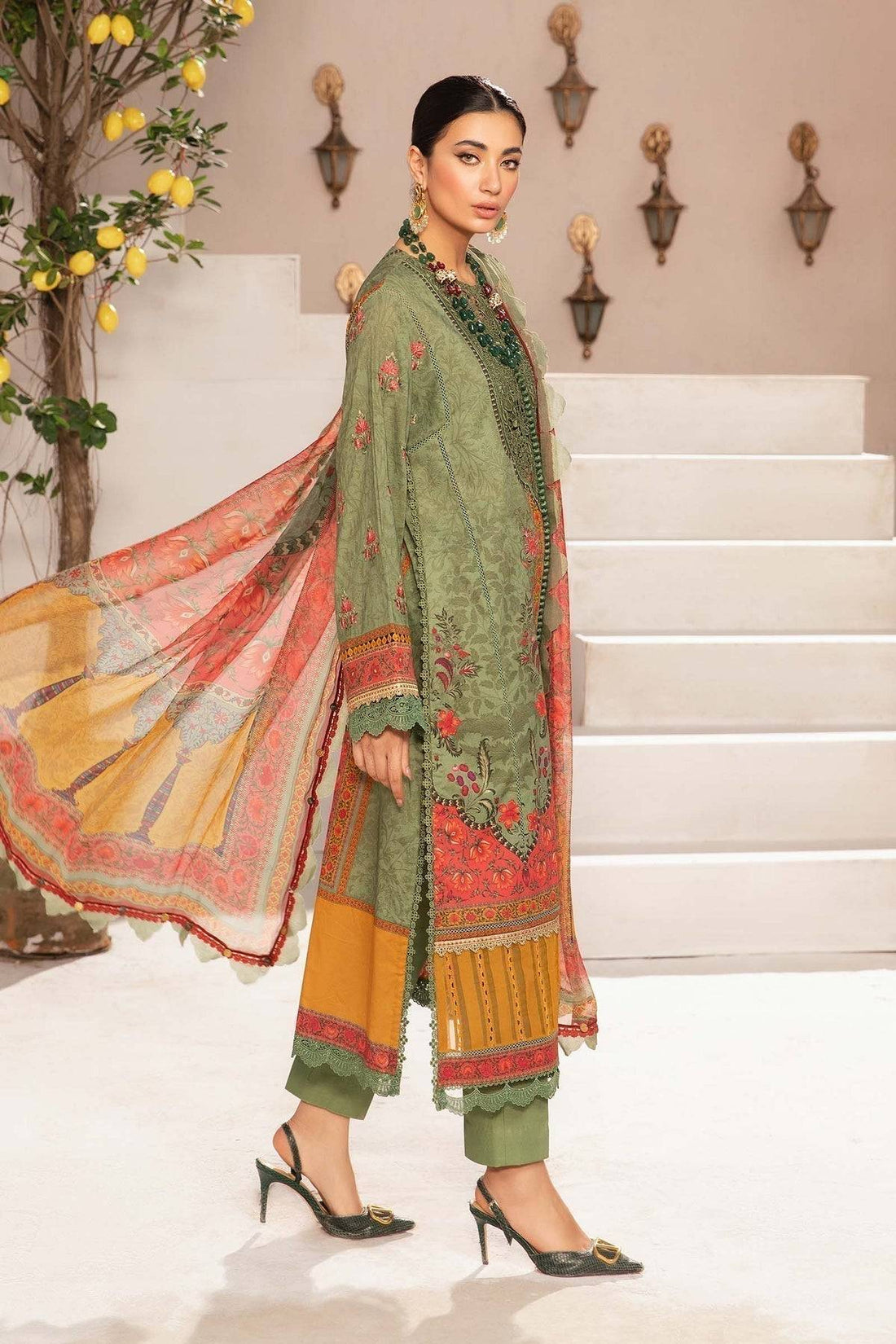 Maria.B | M Print Eid Edit | MPT-2206-A - Pakistani Designer Dress - by Maria B | Type: Luxury - 100% Original at Saira Sultan