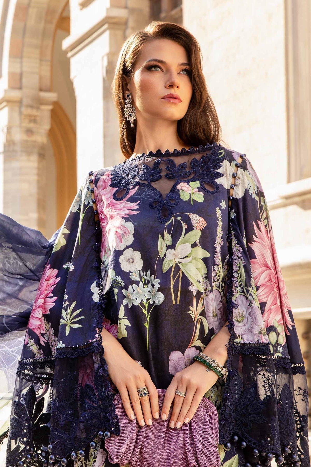 Maria B | M Prints Fall Edit 24 | MPT-2306-B - Pakistani Designer Dress - by Maria B | Type: Luxury - 100% Original at Saira Sultan