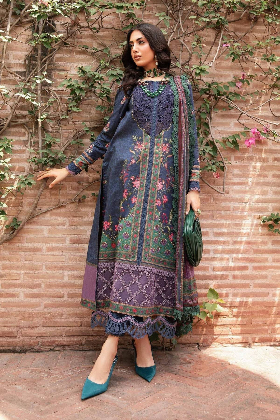 Maria.B | M Print Eid Edit | MPT-2206-B - Pakistani Designer Dress - by Maria B | Type: Luxury - 100% Original at Saira Sultan