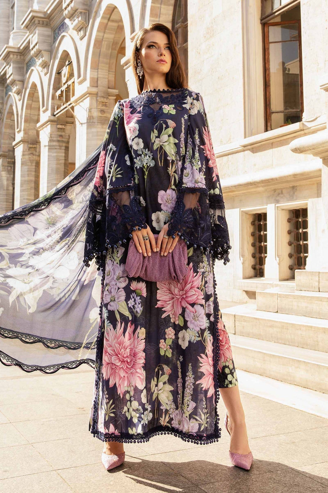 Maria B | M Prints Fall Edit 24 | MPT-2306-B - Pakistani Designer Dress - by Maria B | Type: Luxury - 100% Original at Saira Sultan