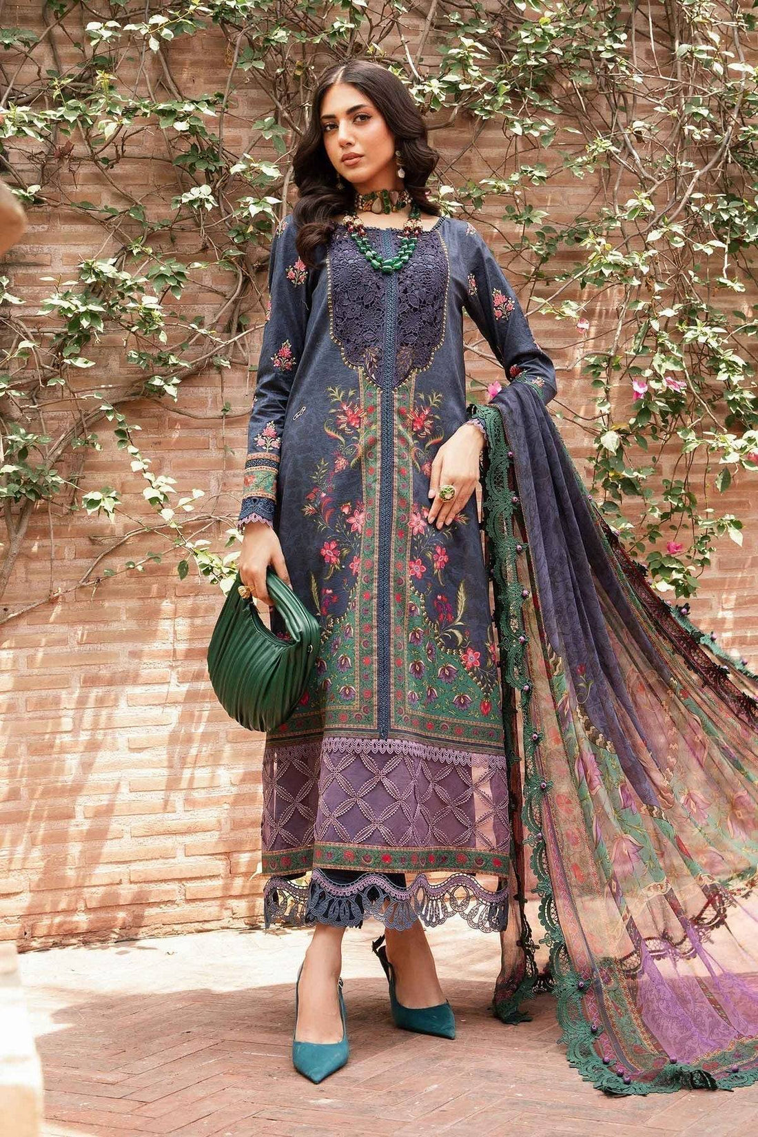 Maria.B | M Print Eid Edit | MPT-2206-B - Pakistani Designer Dress - by Maria B | Type: Luxury - 100% Original at Saira Sultan
