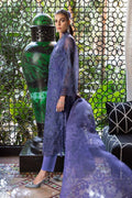 Maria B | Luxury Lawn 25 | D-2506-B S Dark Lavender Organza