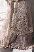 Maria B | Mbroidered 2025 | BD-3006 L Gray Long Shirt with Crushed Sharara