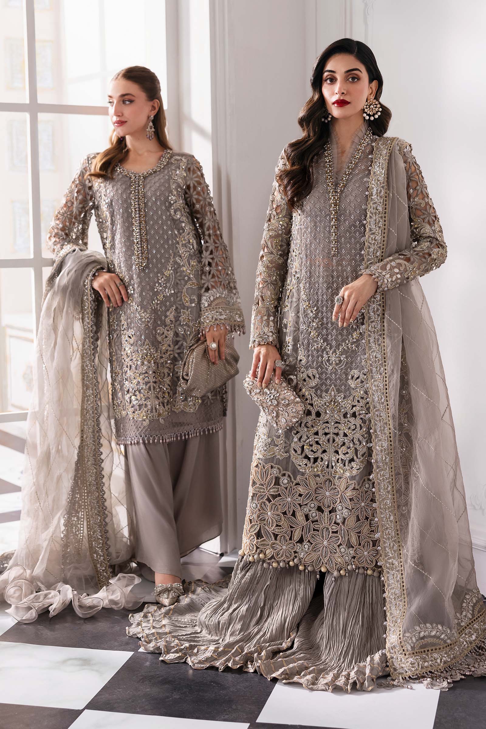 Maria B | Mbroidered 2025 | BD-3006 XS Gray Shirt Style