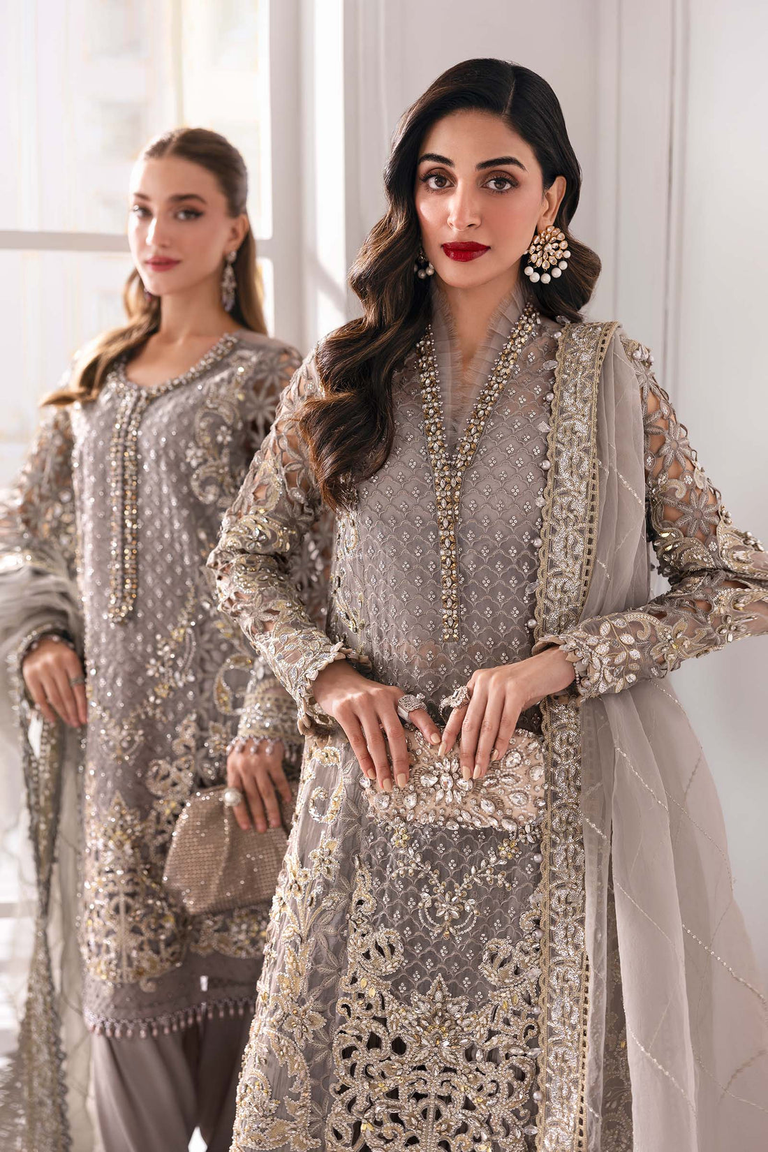 Maria B | Mbroidered 2025 | BD-3006 XS Gray Shirt Style