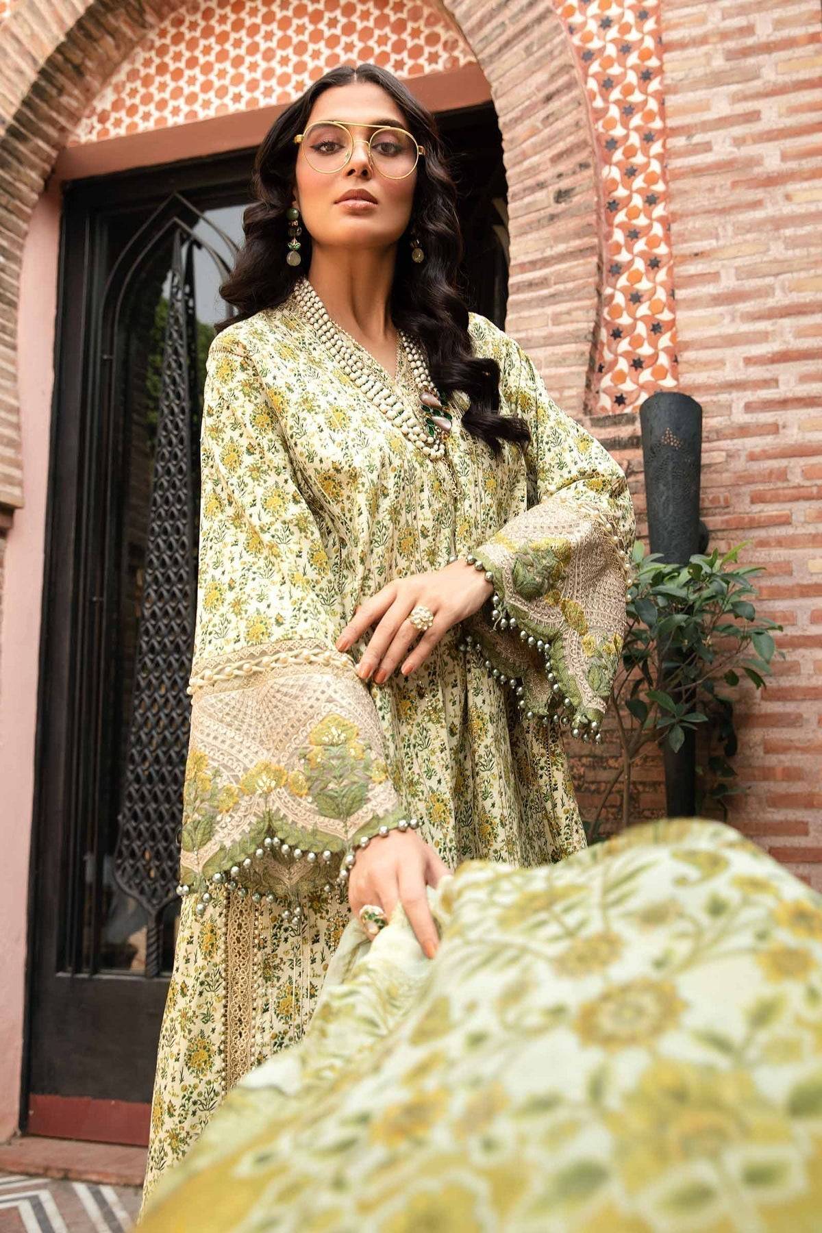 Maria.B | M Print Eid Edit | MPT-2207-A - Pakistani Designer Dress - by Maria B | Type: Luxury - 100% Original at Saira Sultan