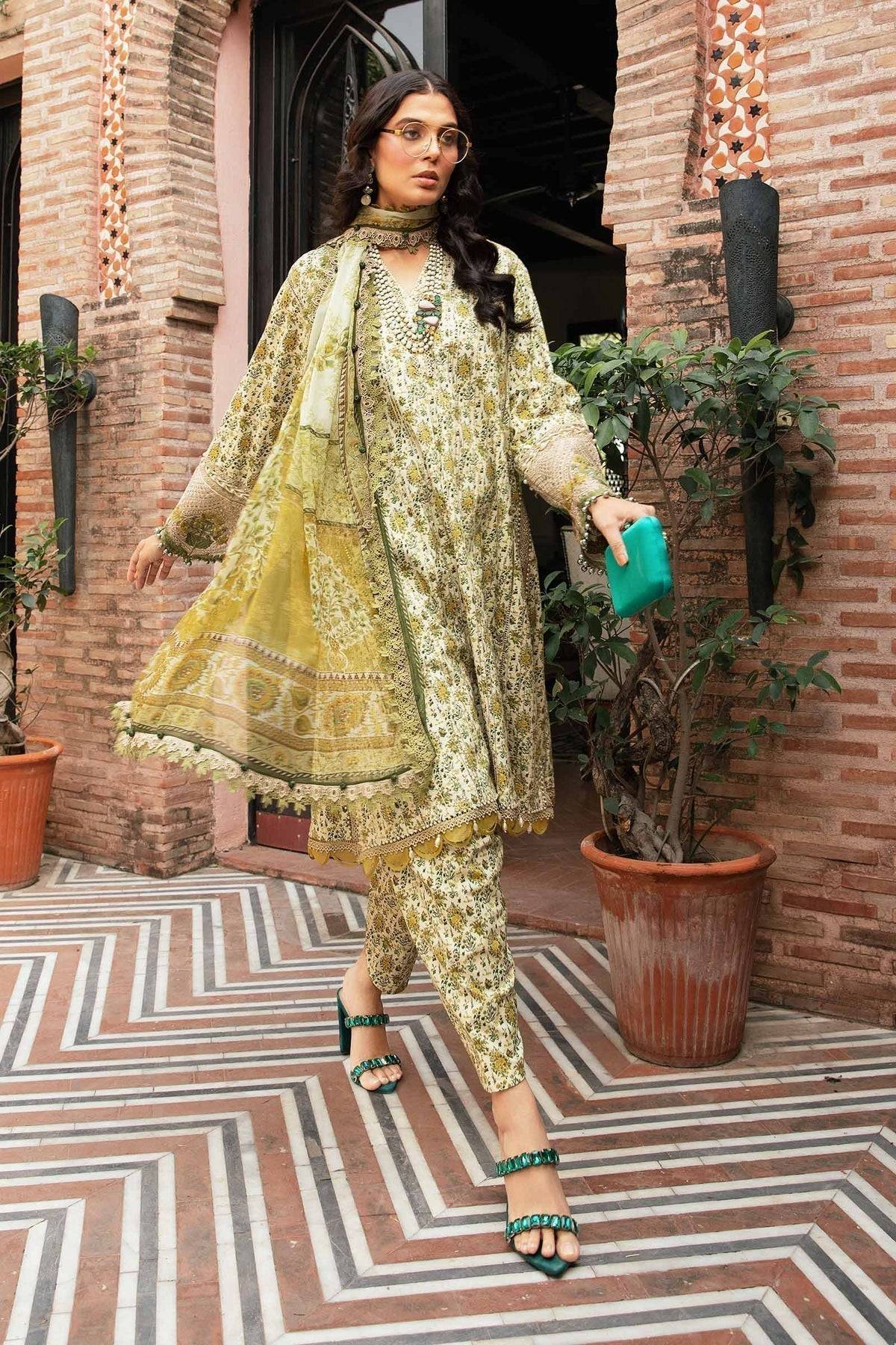 Maria.B | M Print Eid Edit | MPT-2207-A - Pakistani Designer Dress - by Maria B | Type: Luxury - 100% Original at Saira Sultan
