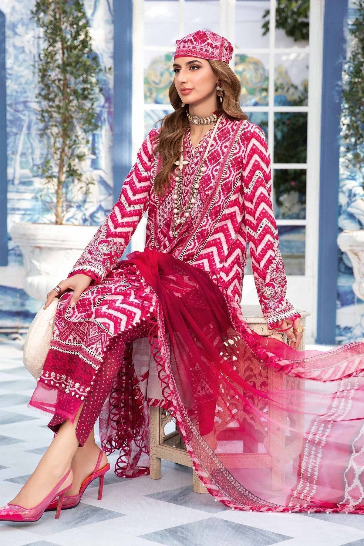 Maria.B | M Print Eid Edit | MPT-2208-A - Pakistani Designer Dress - by Maria B | Type: Luxury - 100% Original at Saira Sultan