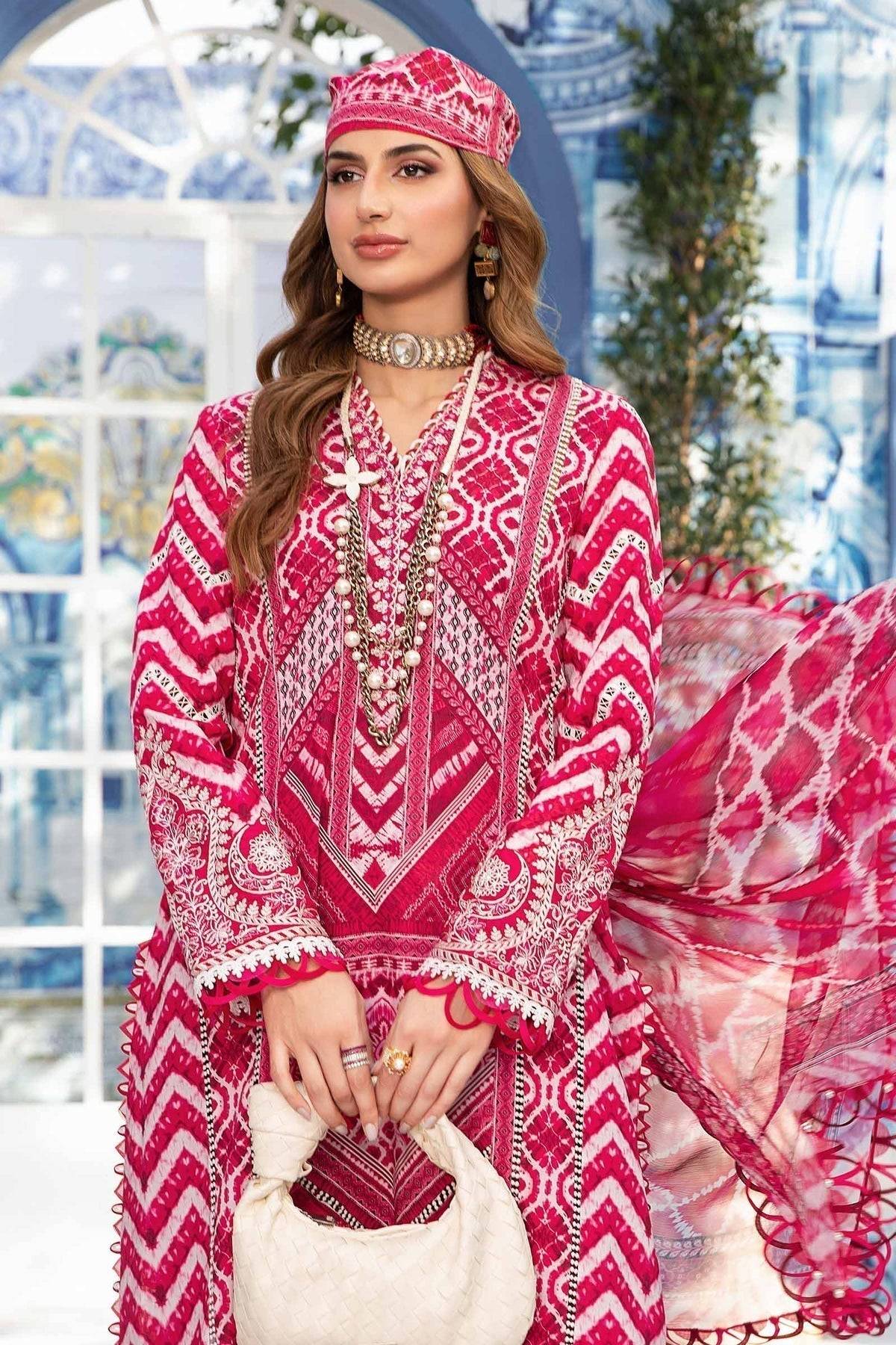 Maria.B | M Print Eid Edit | MPT-2208-A - Pakistani Designer Dress - by Maria B | Type: Luxury - 100% Original at Saira Sultan