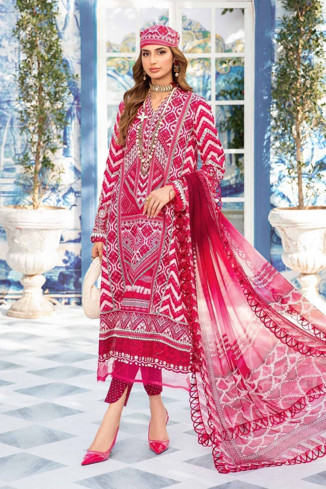 Maria.B | M Print Eid Edit | MPT-2208-A - Pakistani Designer Dress - by Maria B | Type: Luxury - 100% Original at Saira Sultan