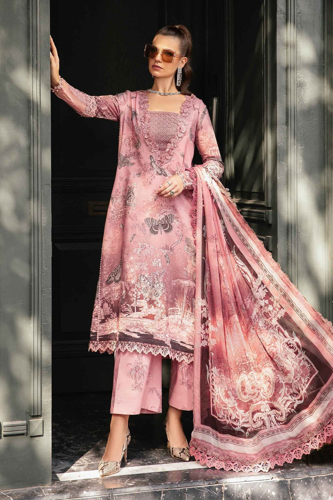 Maria B | M Prints Fall Edit 24 | MPT-2308-A - Pakistani Designer Dress - by Maria B | Type: Luxury - 100% Original at Saira Sultan