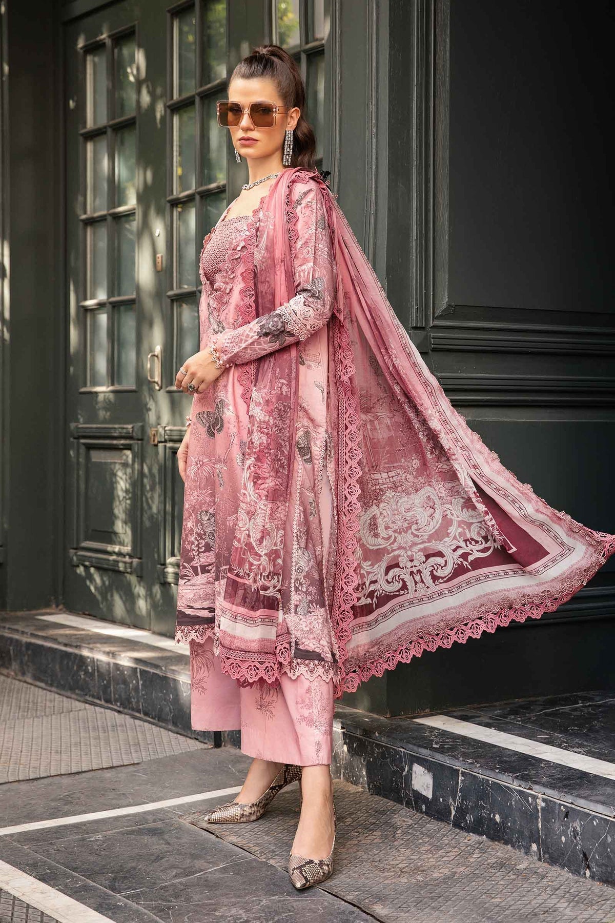 Maria B | M Prints Fall Edit 24 | MPT-2308-A - Pakistani Designer Dress - by Maria B | Type: Luxury - 100% Original at Saira Sultan