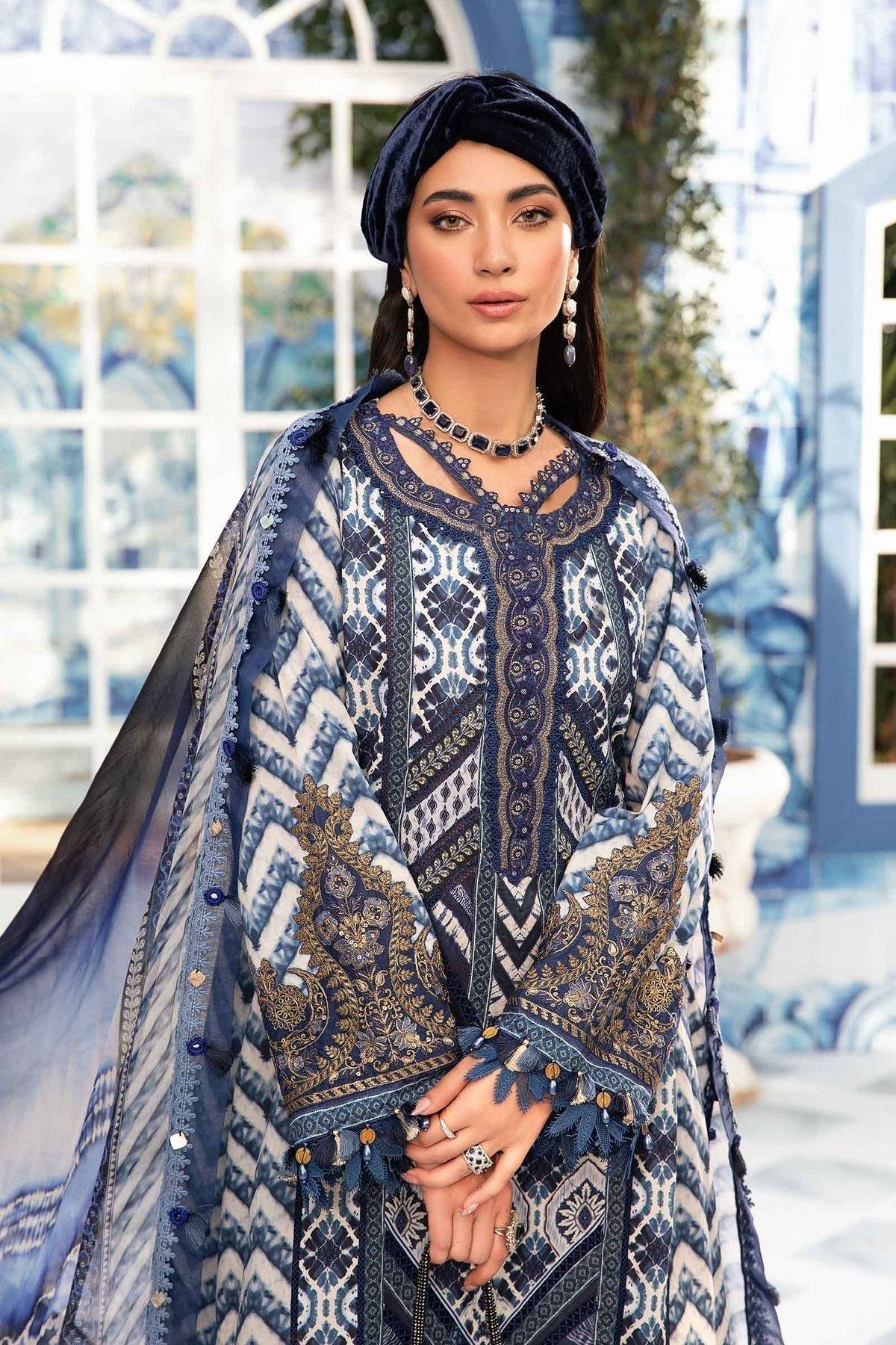 Maria.B | M Print Eid Edit | MPT-2208-B - Pakistani Designer Dress - by Maria B | Type: Luxury - 100% Original at Saira Sultan