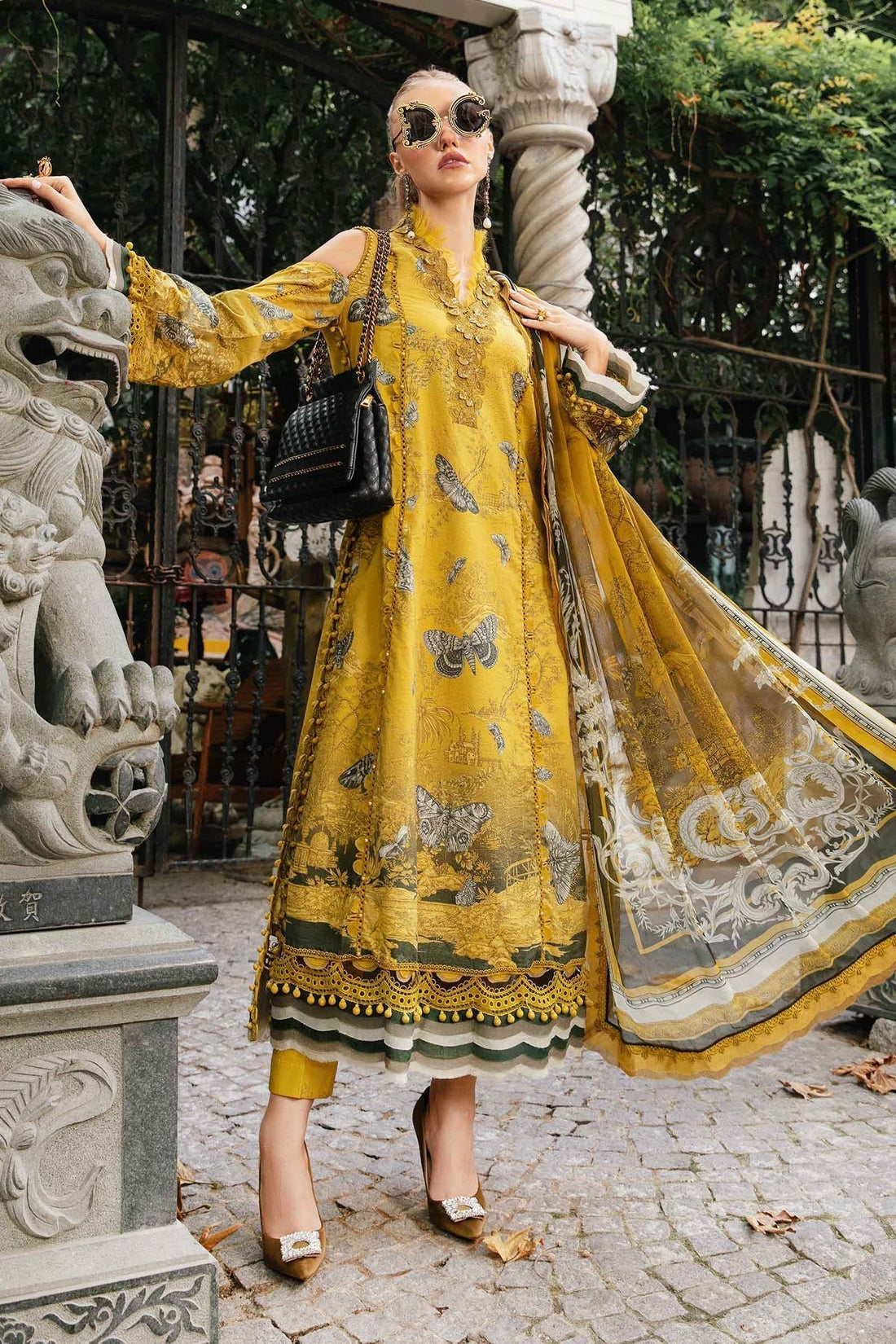 Maria B | M Prints Fall Edit 24 | MPT-2308-B - Pakistani Designer Dress - by Maria B | Type: Luxury - 100% Original at Saira Sultan