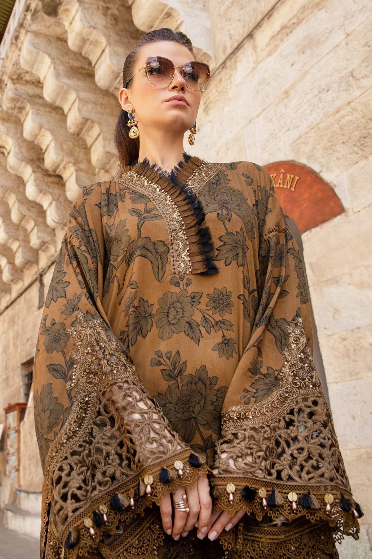 Maria B | M Prints Fall Edit 24 |  MPT-2309-A - Pakistani Designer Dress - by Maria B | Type: Luxury - 100% Original at Saira Sultan