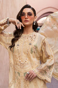 Maria B | Luxury Lawn 25 | D-2509-A M Pastel Yellow Organza