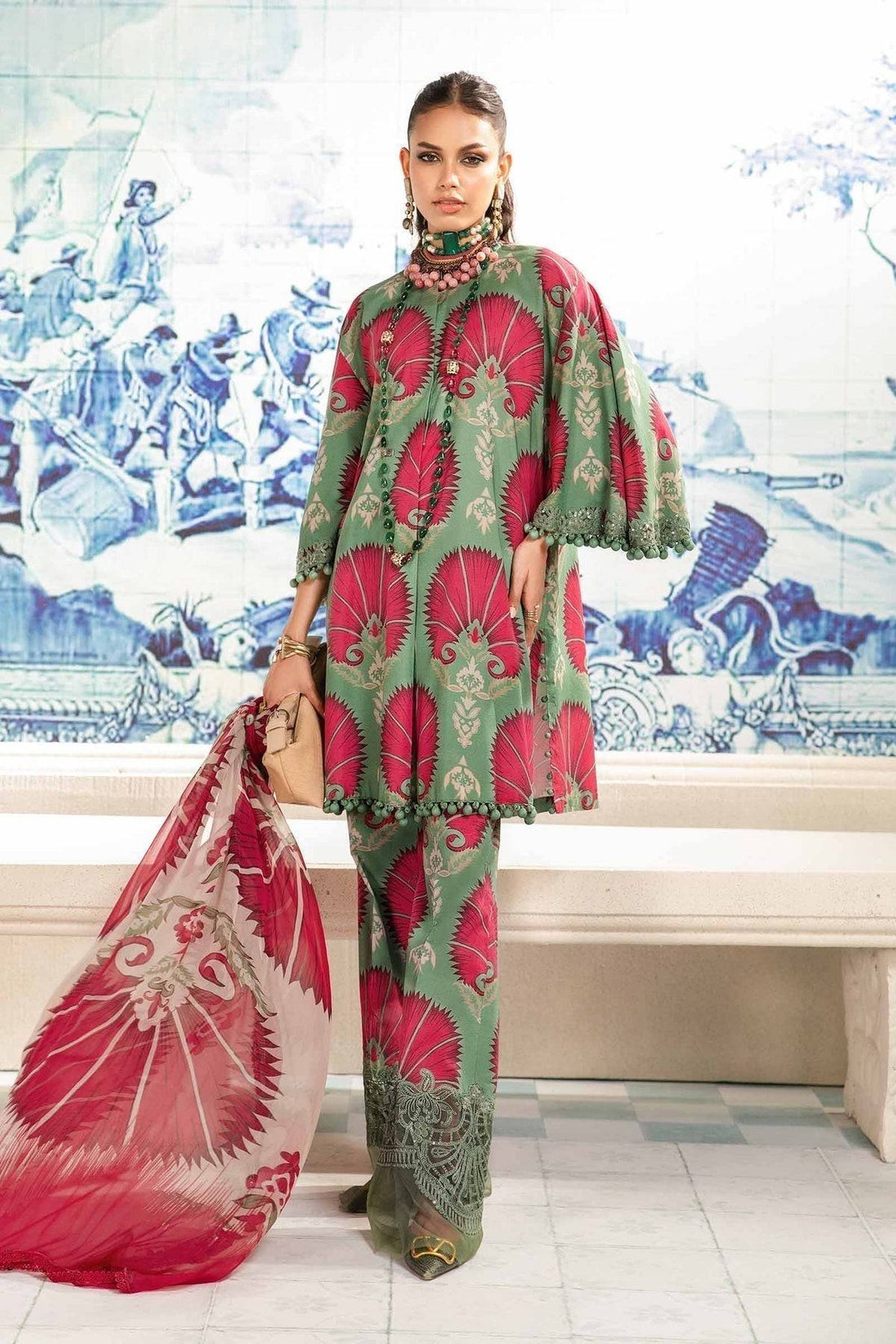 Maria.B | M Print Eid Edit | MPT-2209-A - Pakistani Designer Dress - by Maria B | Type: Luxury - 100% Original at Saira Sultan