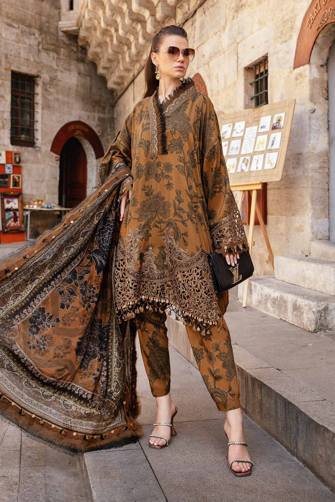 Maria B | M Prints Fall Edit 24 |  MPT-2309-A - Pakistani Designer Dress - by Maria B | Type: Luxury - 100% Original at Saira Sultan