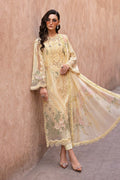 Maria B | Luxury Lawn 25 | D-2509-A S Pastel Yellow Organza