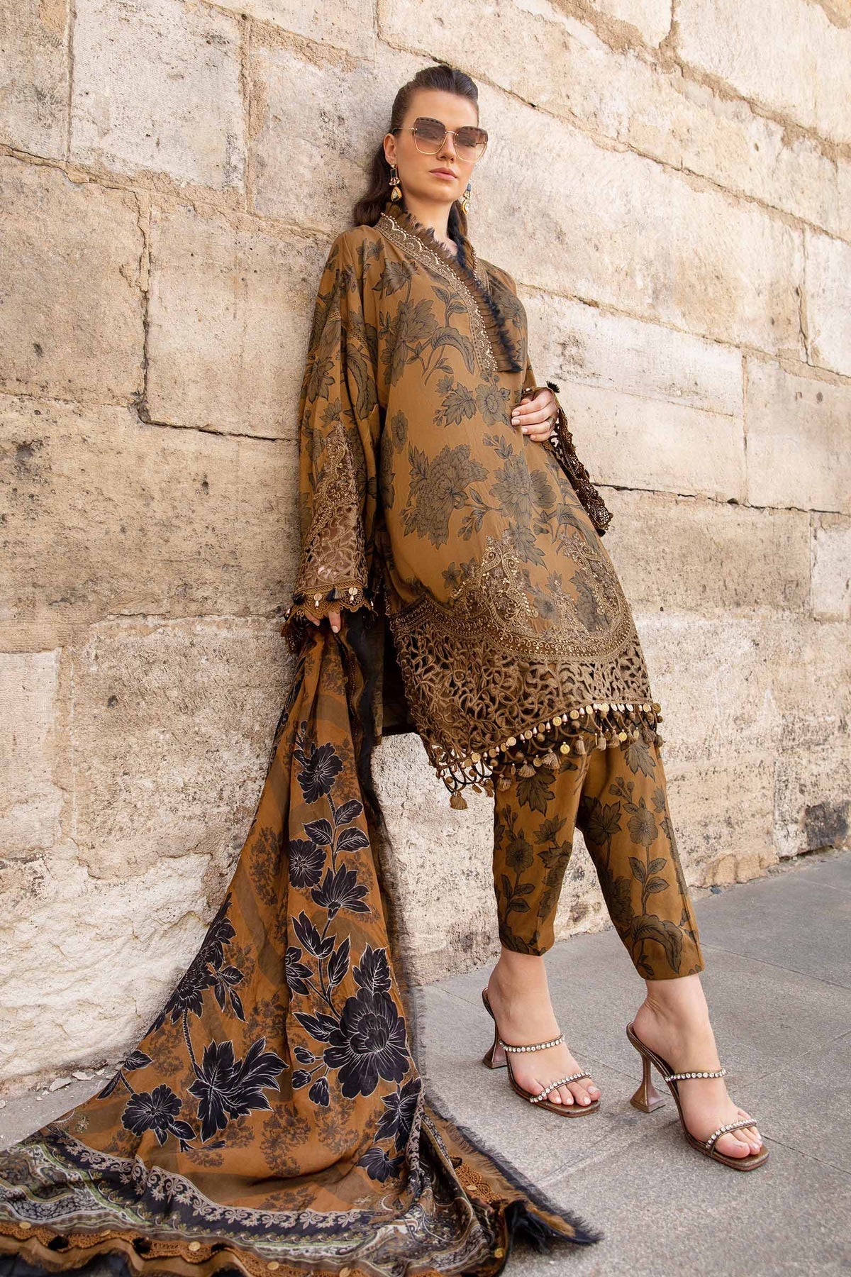 Maria B | M Prints Fall Edit 24 |  MPT-2309-A - Pakistani Designer Dress - by Maria B | Type: Luxury - 100% Original at Saira Sultan