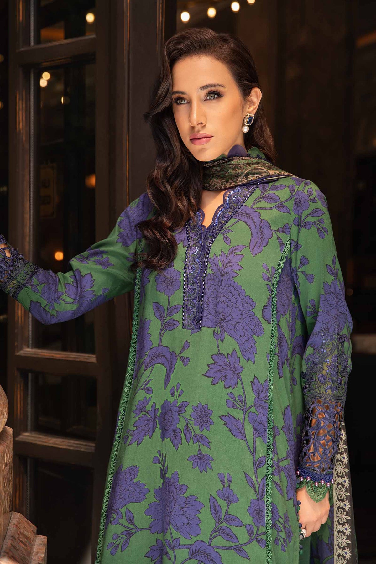 Maria B | M Prints Fall Edit 24 | MPT-2309-B - Pakistani Designer Dress - by Maria B | Type: Luxury - 100% Original at Saira Sultan