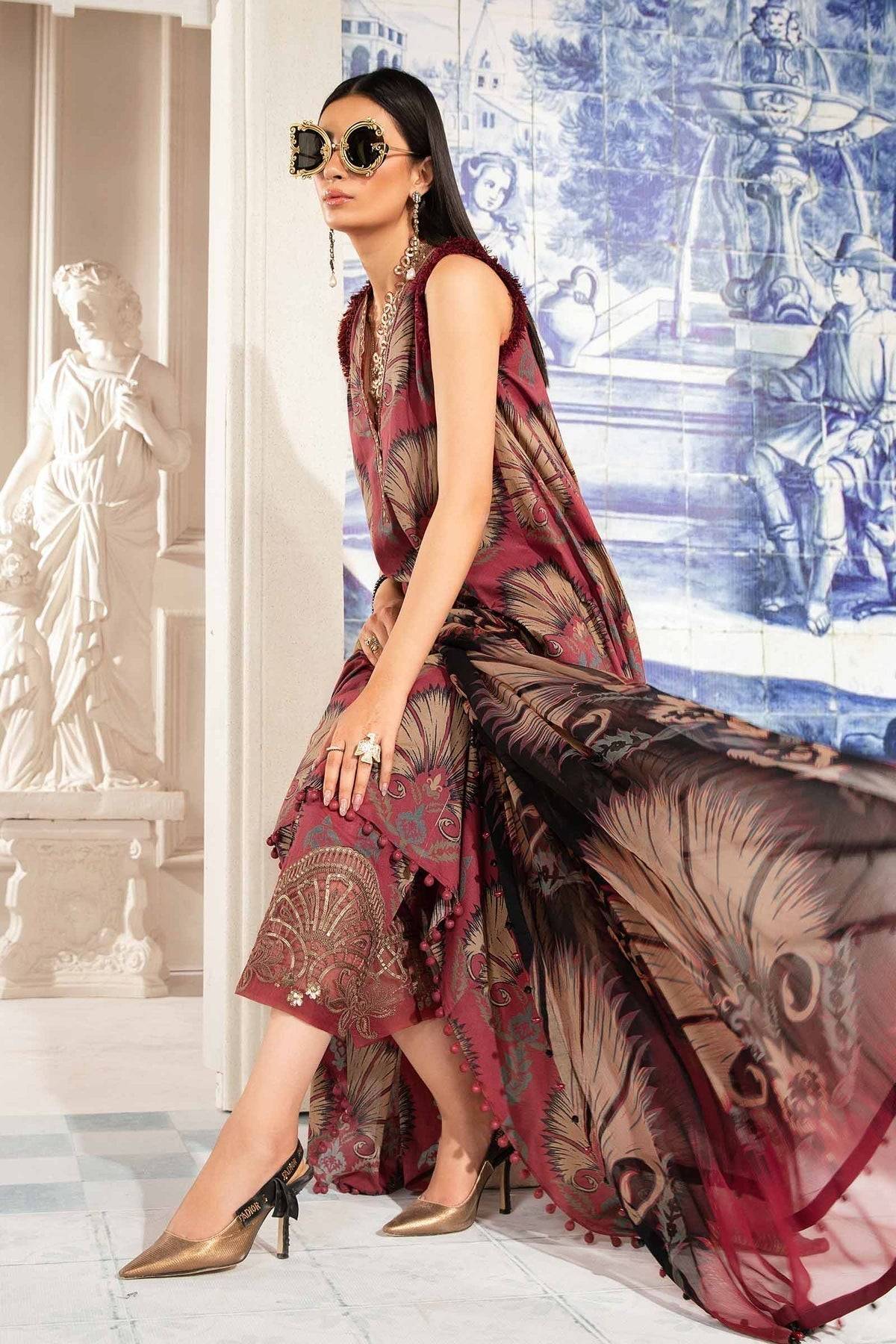 Maria.B | M Print Eid Edit | MPT-2209-B - Pakistani Designer Dress - by Maria B | Type: Luxury - 100% Original at Saira Sultan