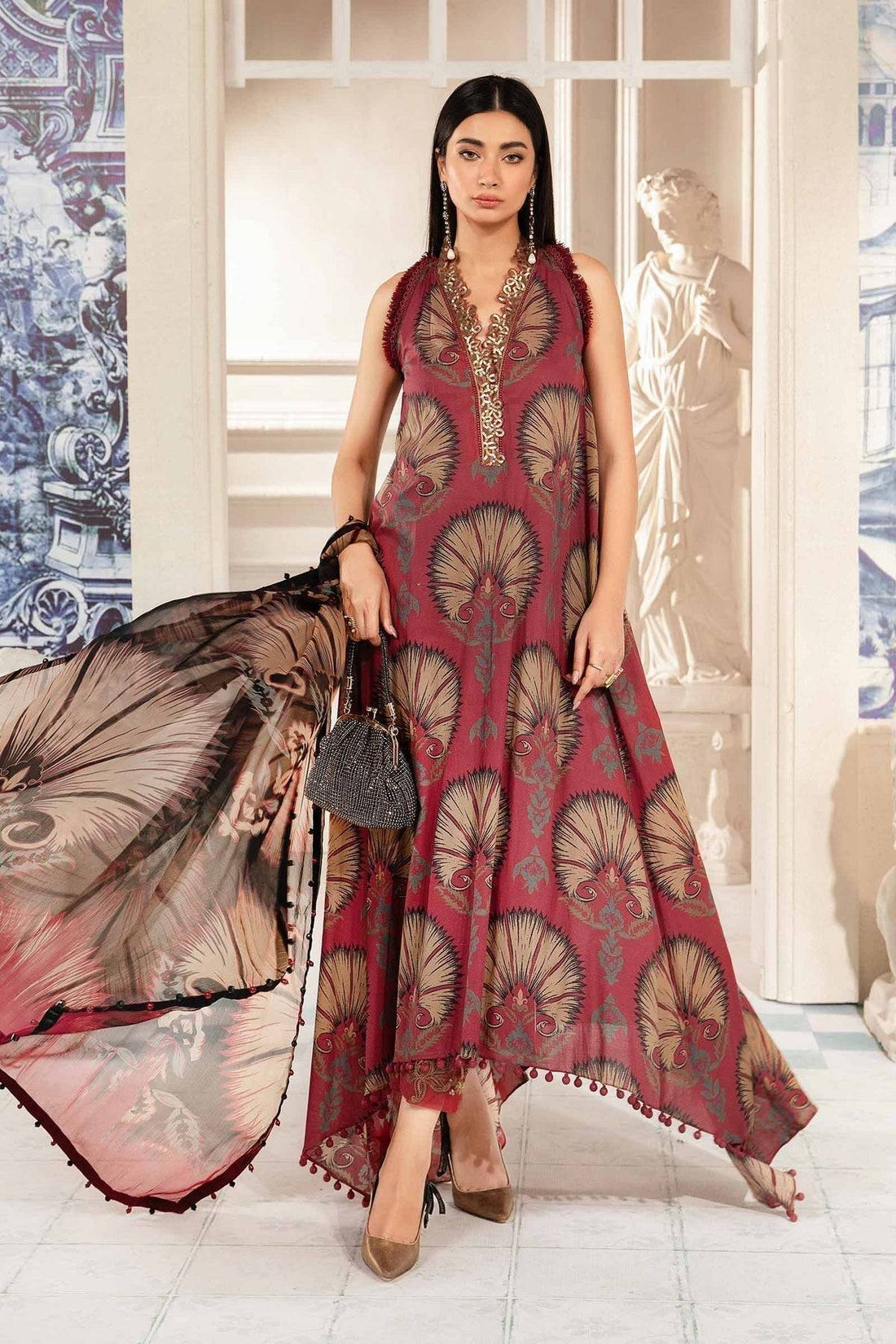 Maria.B | M Print Eid Edit | MPT-2209-B - Pakistani Designer Dress - by Maria B | Type: Luxury - 100% Original at Saira Sultan