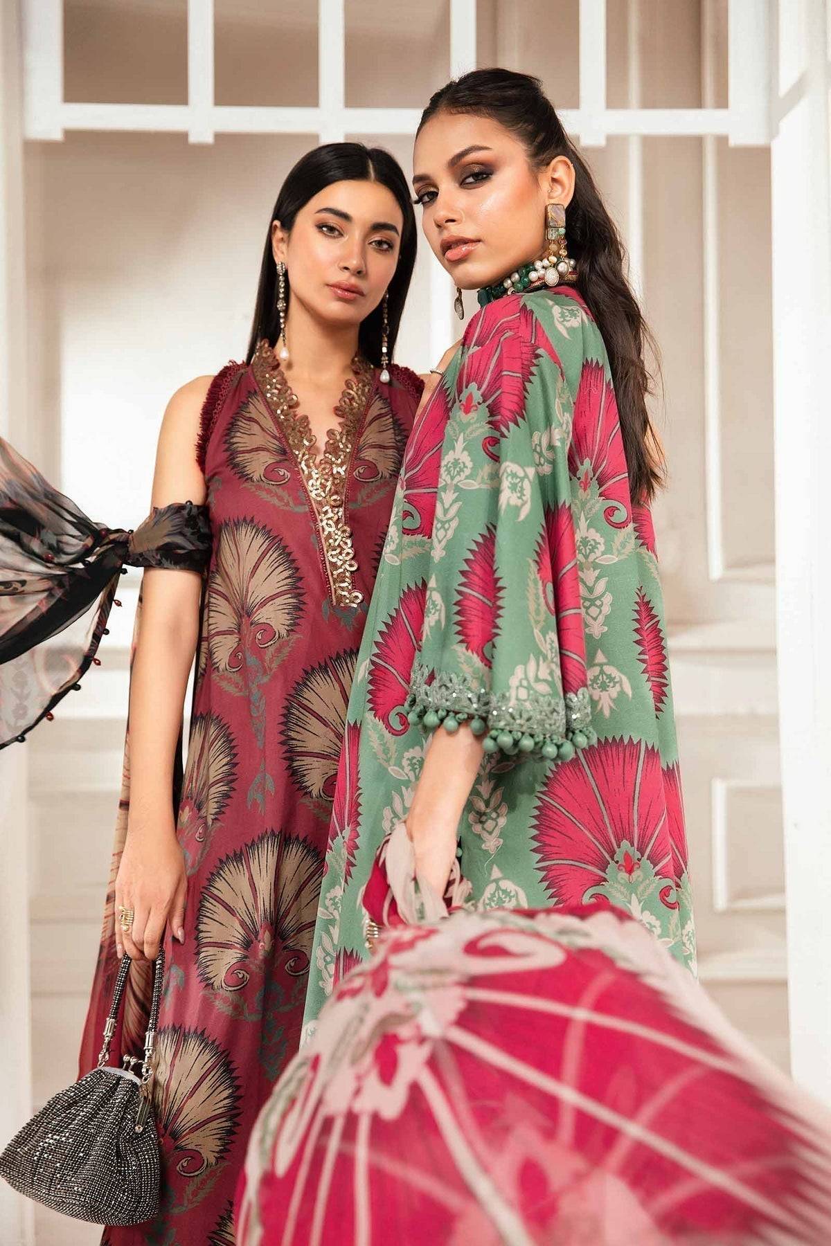 Maria.B | M Print Eid Edit | MPT-2209-B - Pakistani Designer Dress - by Maria B | Type: Luxury - 100% Original at Saira Sultan