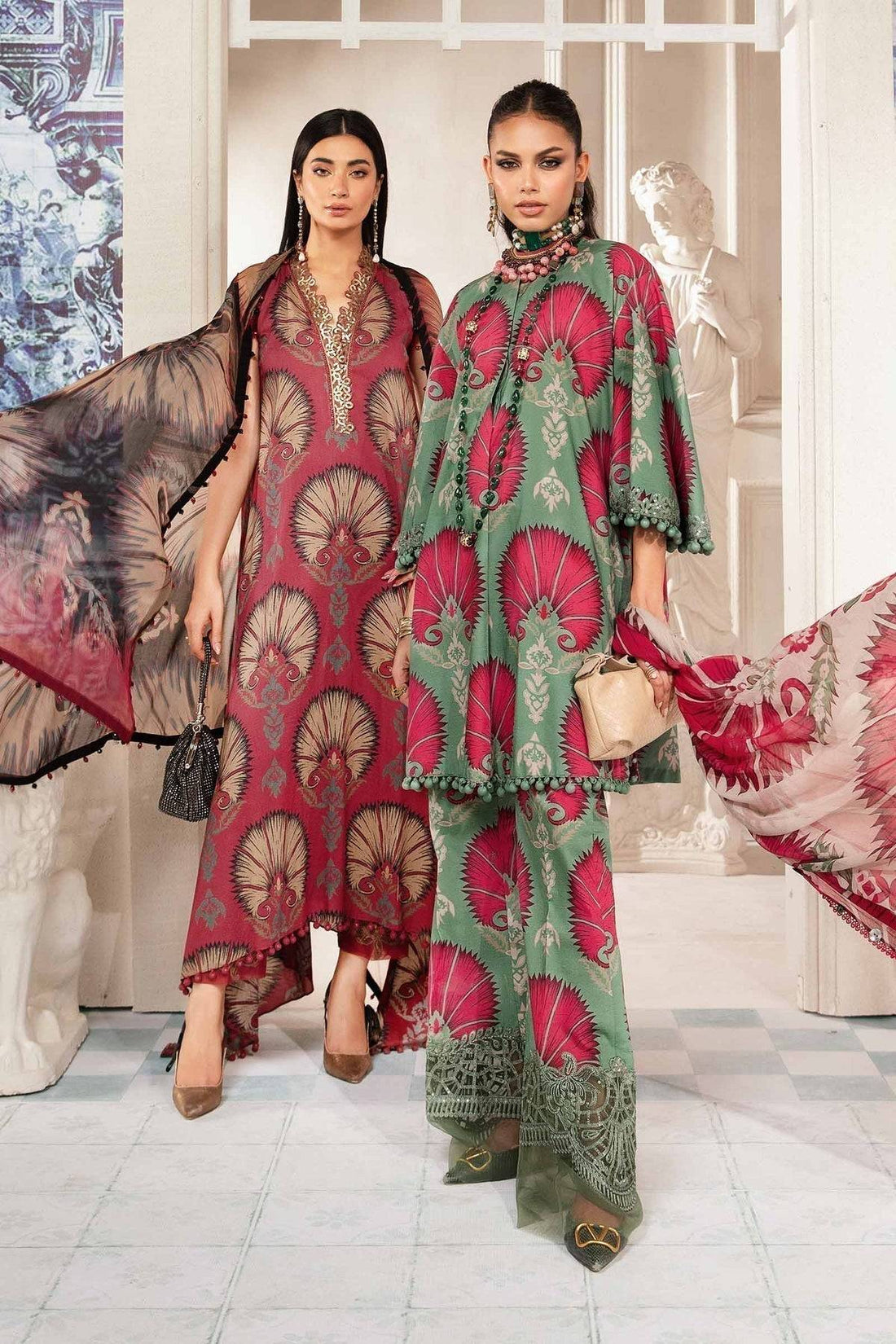 Maria.B | M Print Eid Edit | MPT-2209-A - Pakistani Designer Dress - by Maria B | Type: Luxury - 100% Original at Saira Sultan
