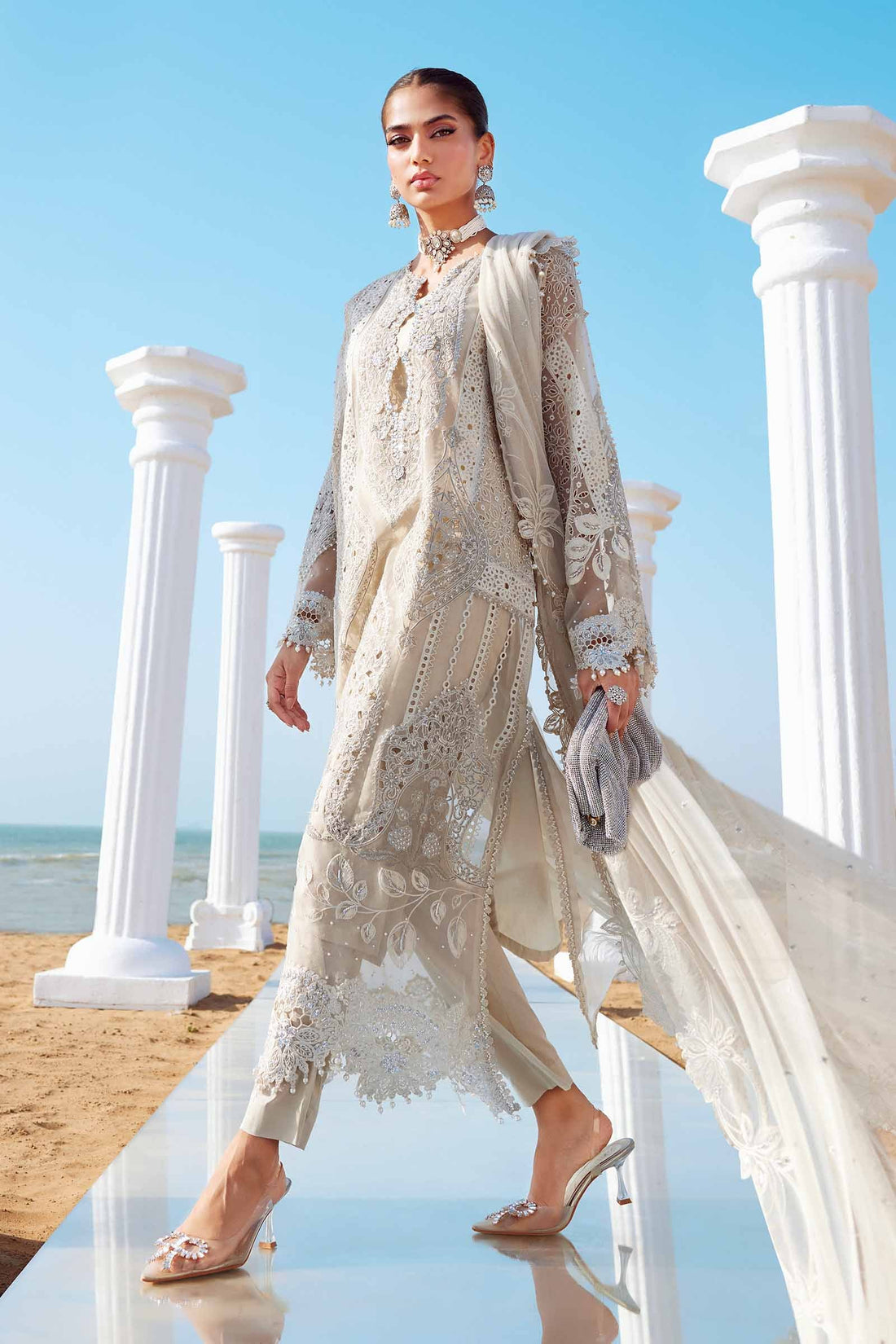 Maria B | Eid Collection 25 | 25-09 XS Ivory Lawn