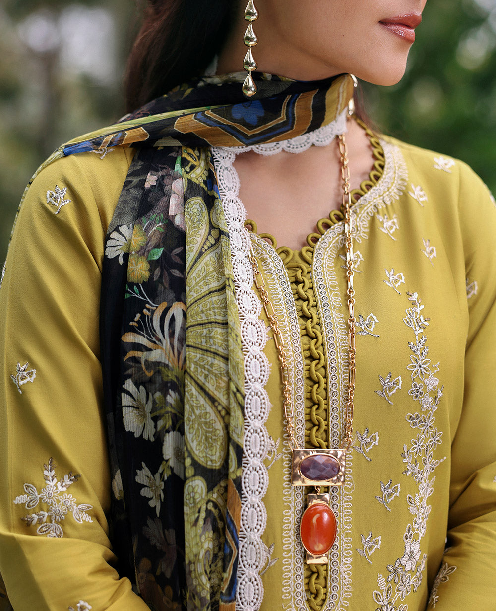 Republic Womenswear | Talia Luxury Lawn 25 | D1-A - Numa XS Mist Yellow Lawn