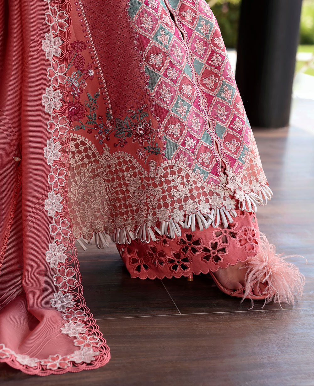 Republic Womenswear | Kalani Eid Luxury Lawn 25 | D1-A - Ayra L Coral Lawn