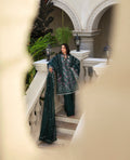 Republic Womenswear | Kalani Eid Luxury Lawn 25 | D1-B - Zehra S Dark Green Lawn