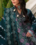 Republic Womenswear | Kalani Eid Luxury Lawn 25 | D1-B - Zehra M Dark Green Lawn