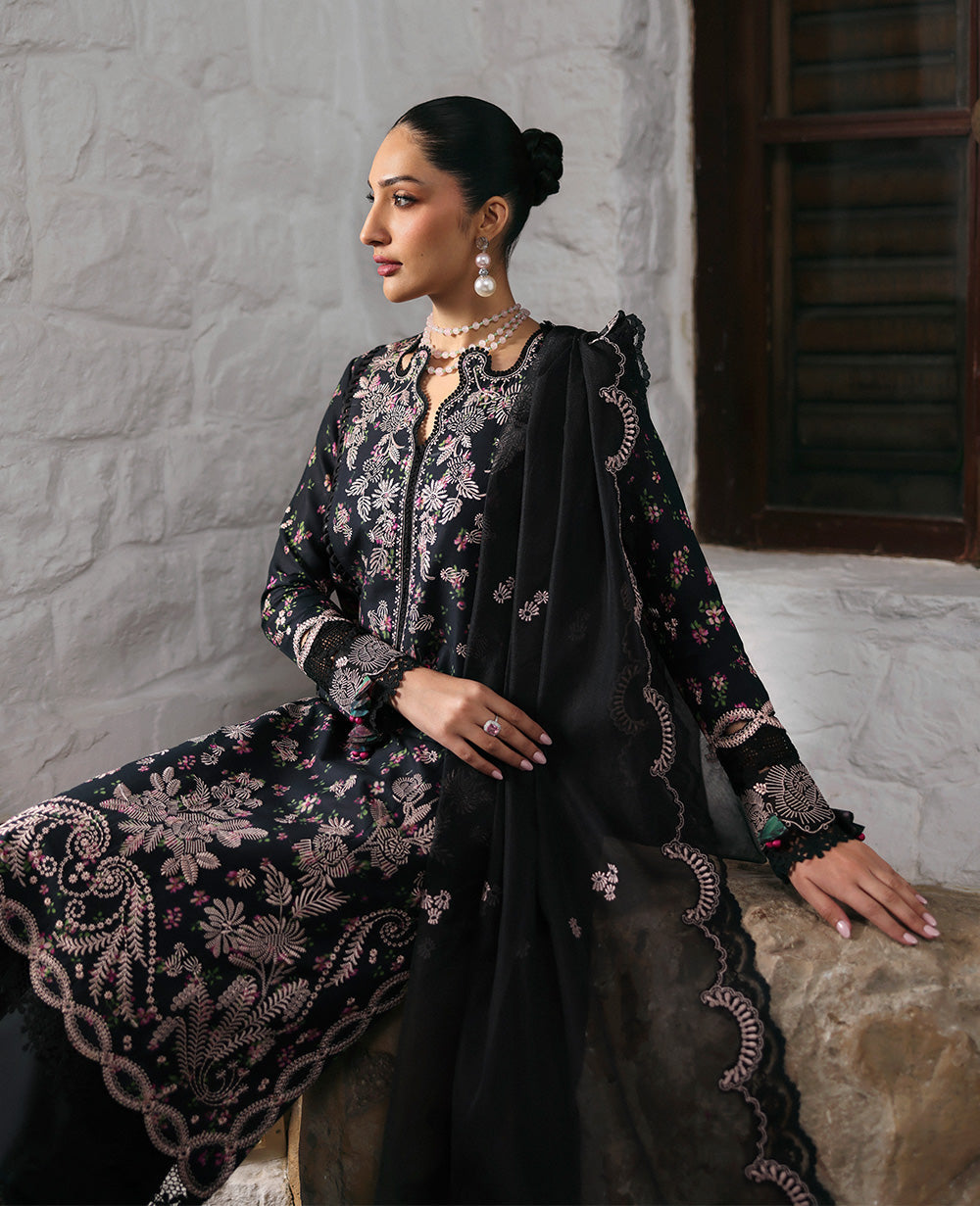 Republic Womenswear | Talia Luxury Lawn 25 | D2-A - Aria XL Black Lawn