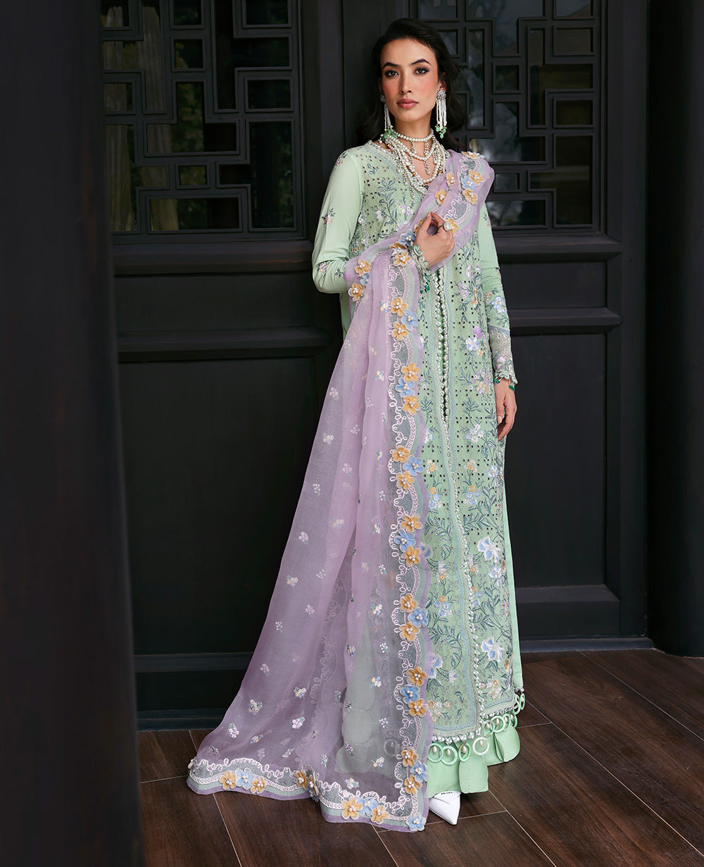 Republic Womenswear | Kalani Eid Luxury Lawn 25 | D2-B - Arzoo XS Mint Lawn