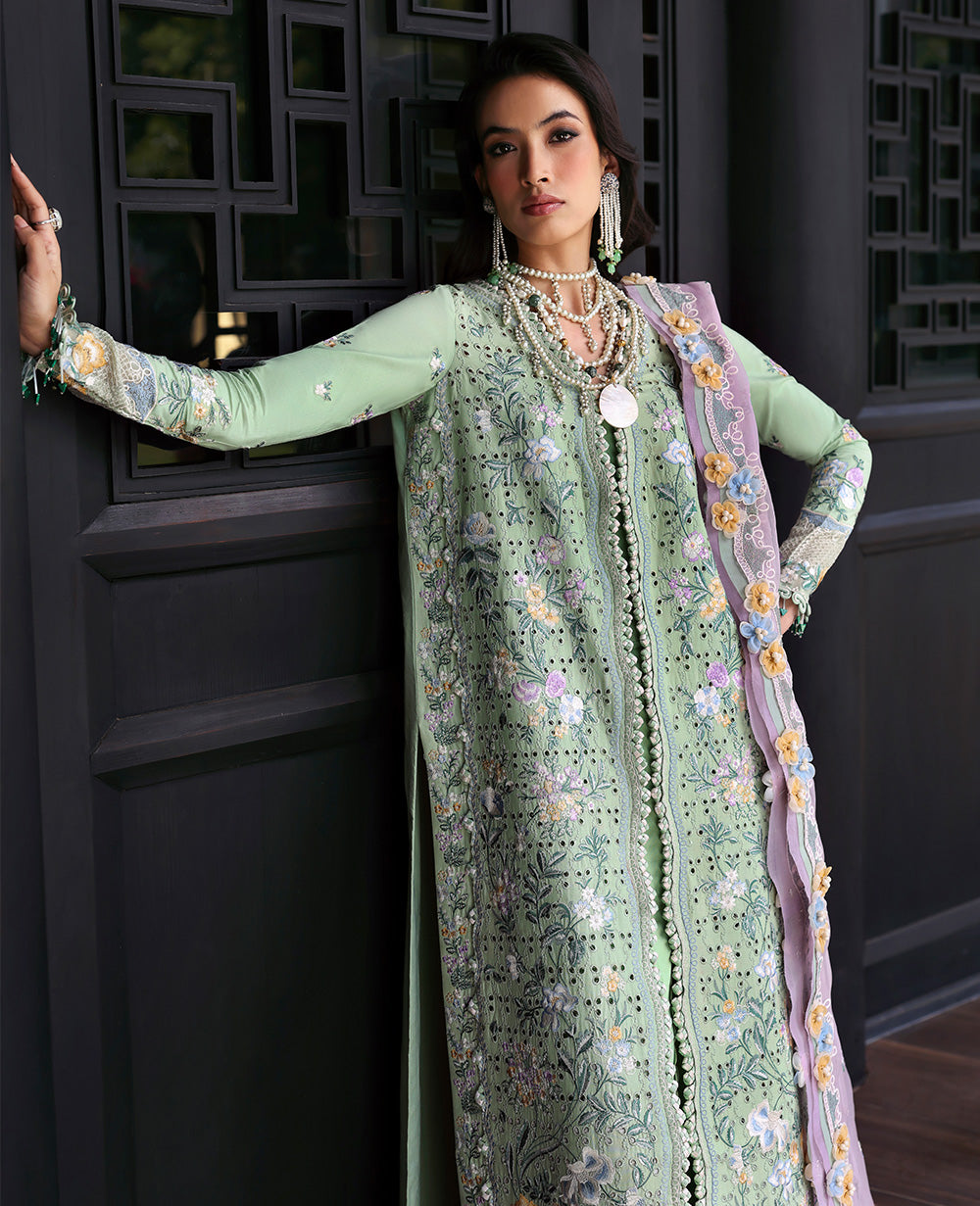 Republic Womenswear | Kalani Eid Luxury Lawn 25 | D2-B - Arzoo XS Mint Lawn