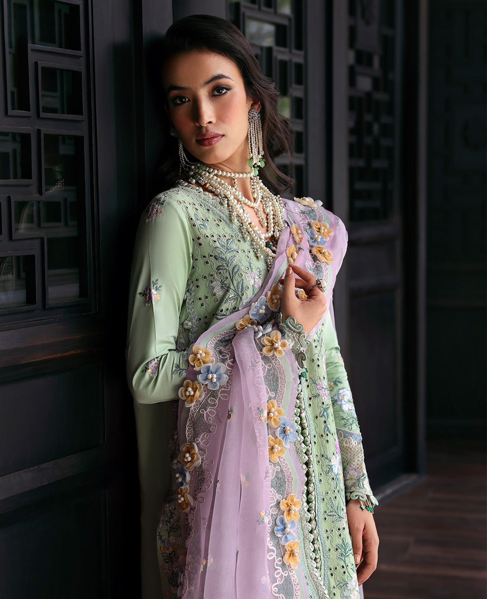 Republic Womenswear | Kalani Eid Luxury Lawn 25 | D2-B - Arzoo XL Mint Lawn